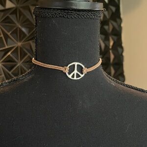 Peace sign choker necklace